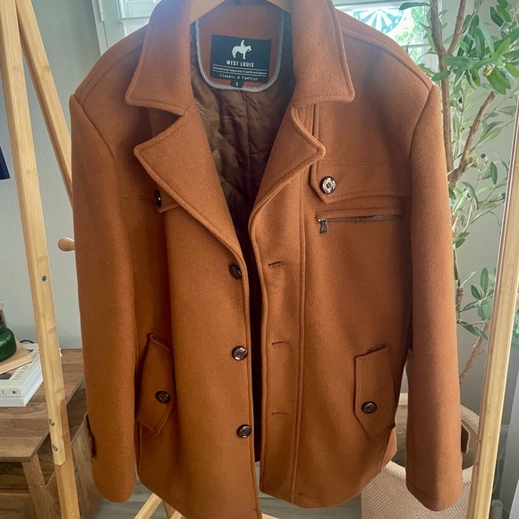Men’s West Louis Wool Coat with removable collar – Size Small - Picture 5 of 8